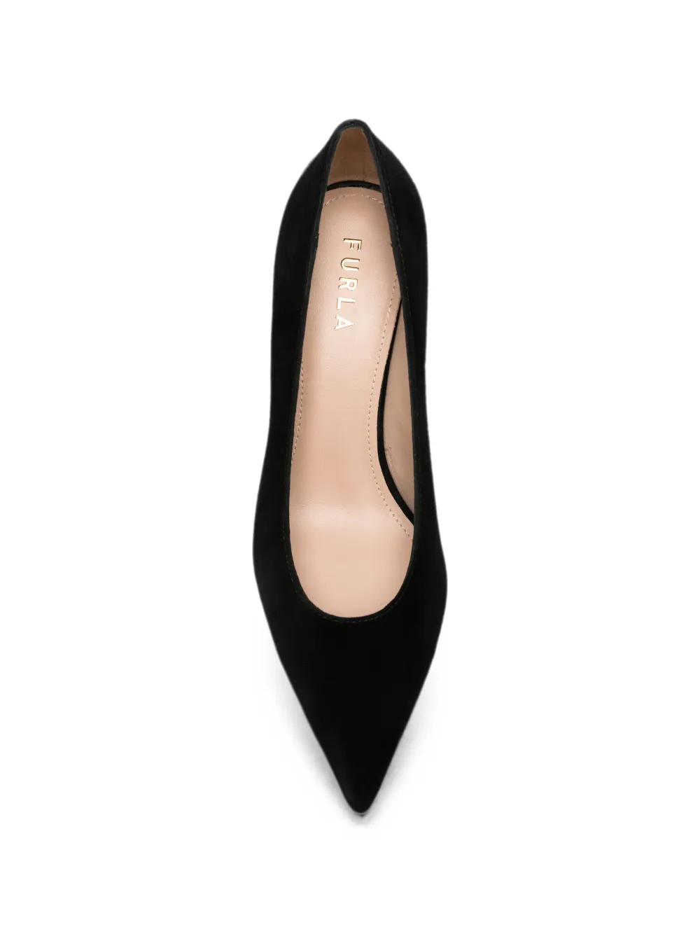 Furla pointed-toe suede pumps Zwart