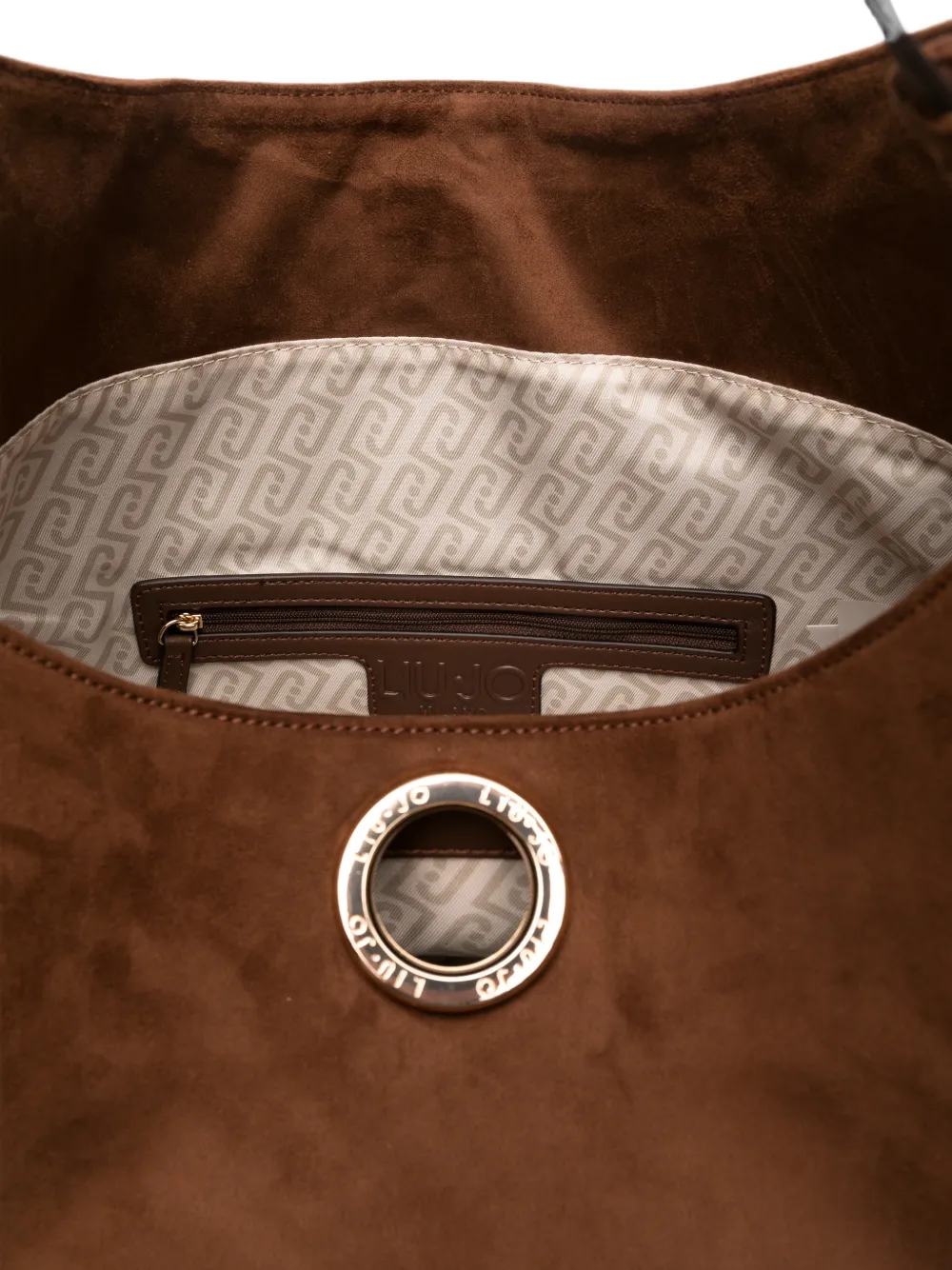 LIU JO Shopper met logoplakkaat Bruin