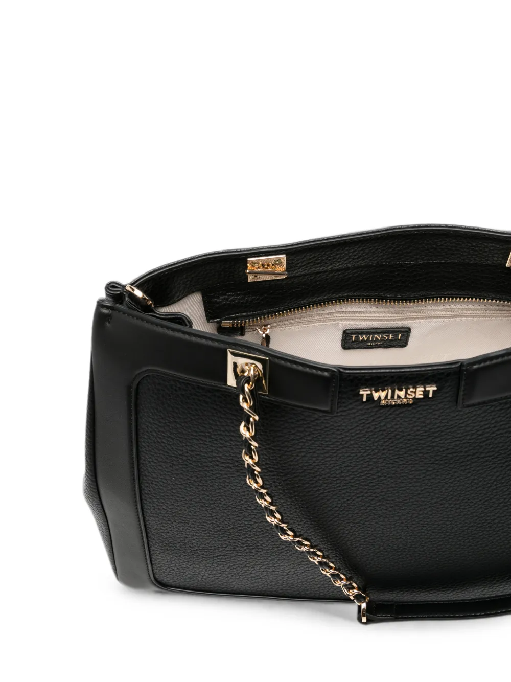 TWINSET Shopper met kettingband Zwart