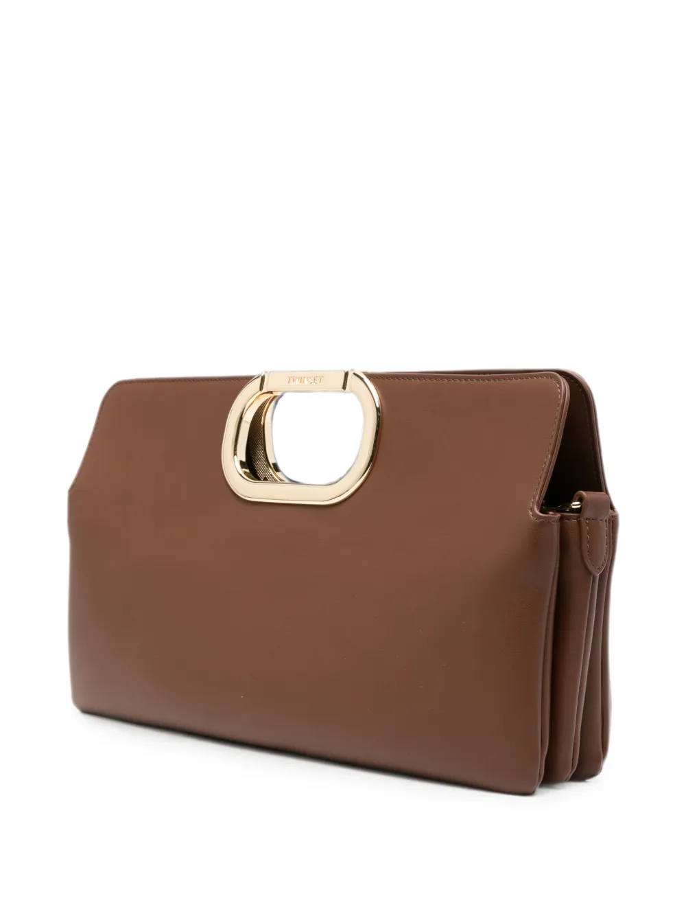TWINSET Shopper met gegraveerd logo en uitgesneden handvat Bruin