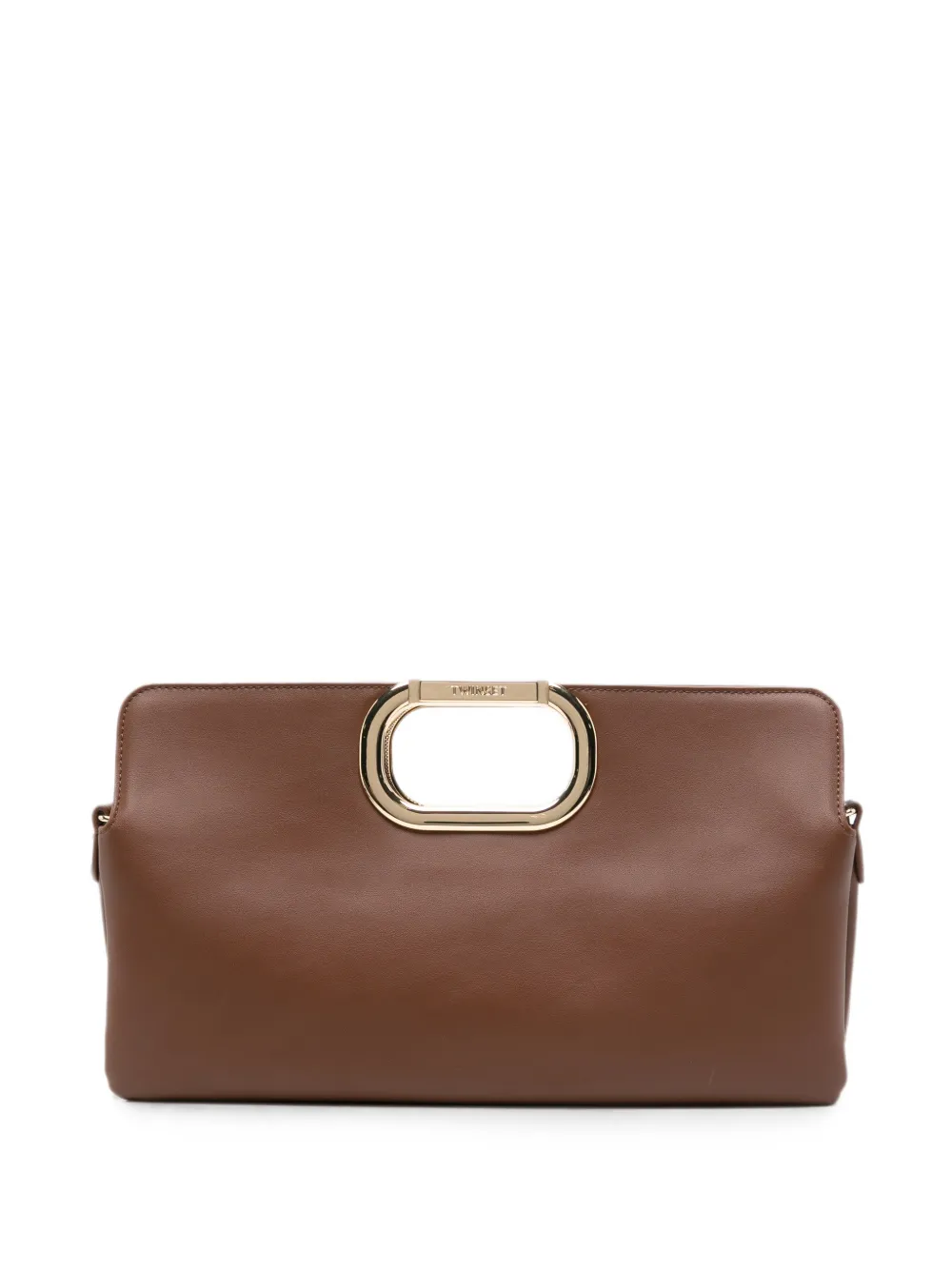 TWINSET logo-engraved cut-out handle tote bag - Braun