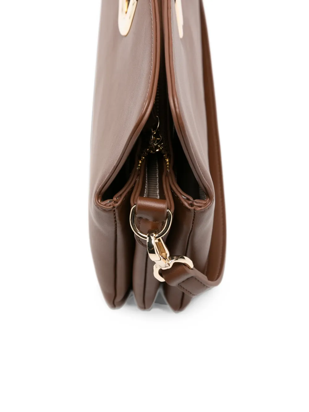 TWINSET Shopper met gegraveerd logo en uitgesneden handvat Bruin