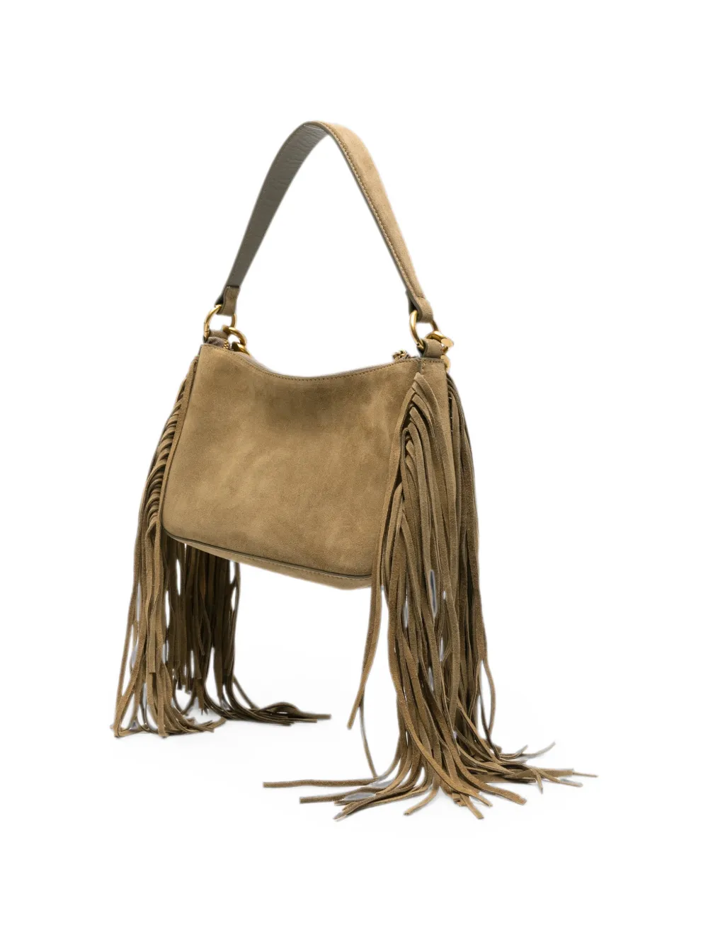 TWINSET Suède shopper met franje Groen