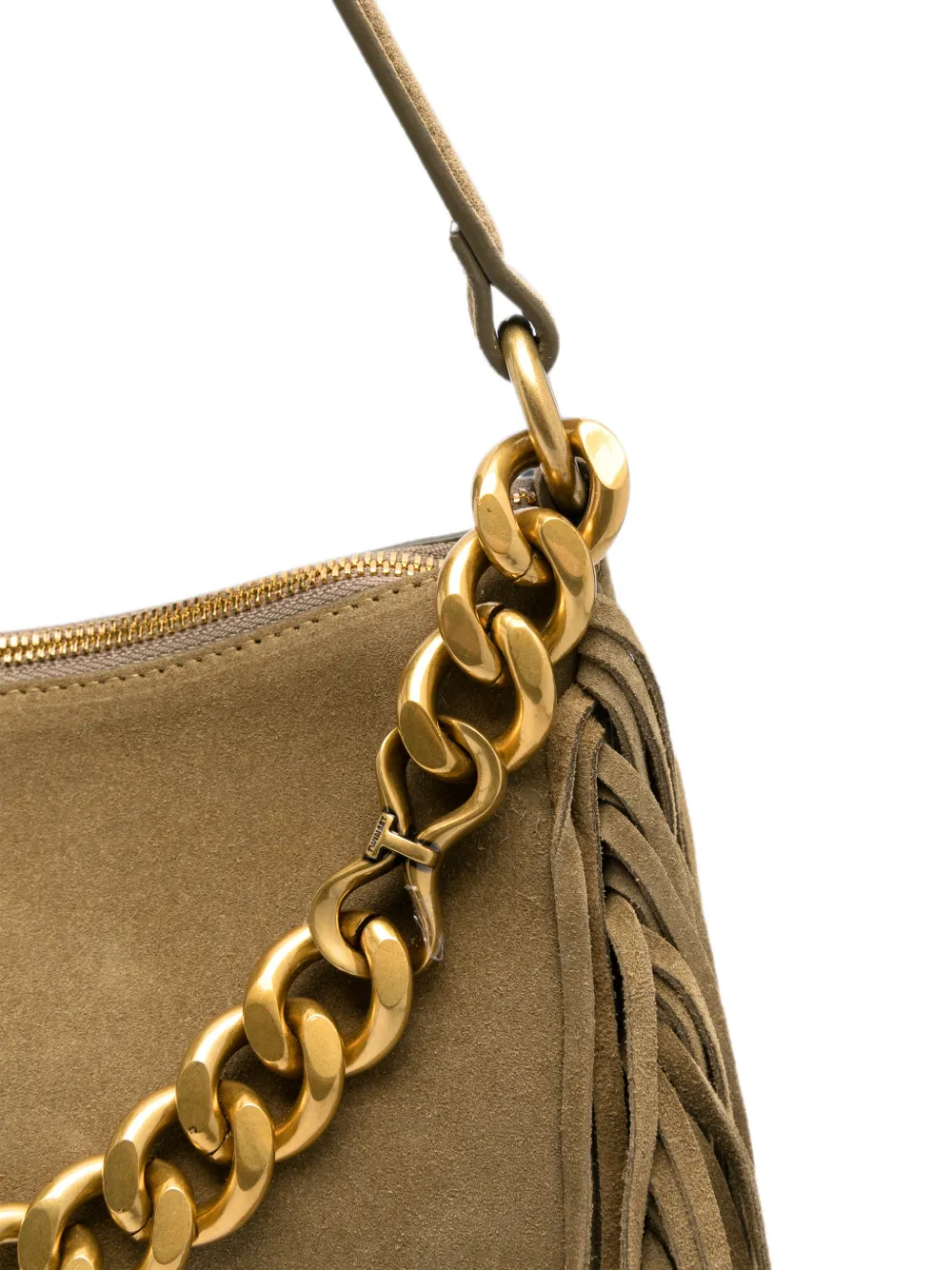 TWINSET Suède shopper met franje Groen