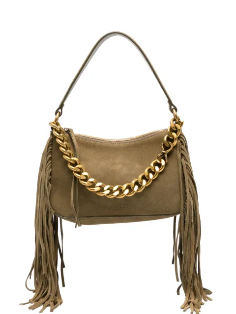 TWINSET fringe-trim suede tote bag