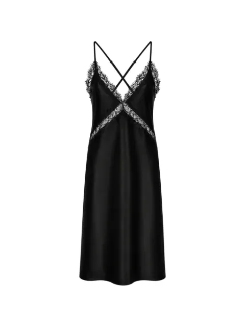 Isolda lace-trim slip midi dress