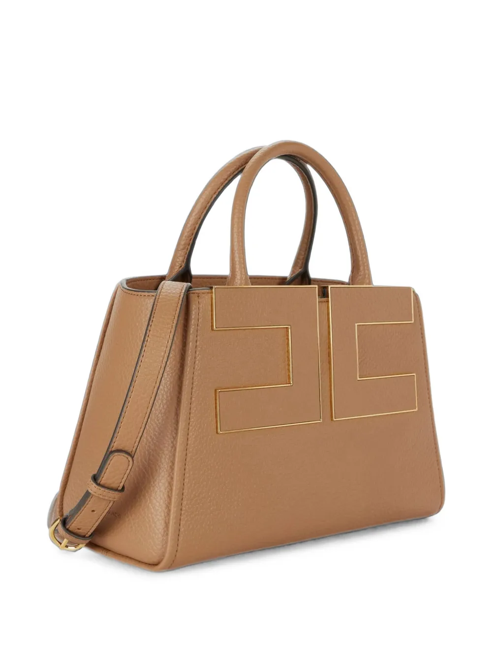Elisabetta Franchi Shopper met logoplakkaat Bruin