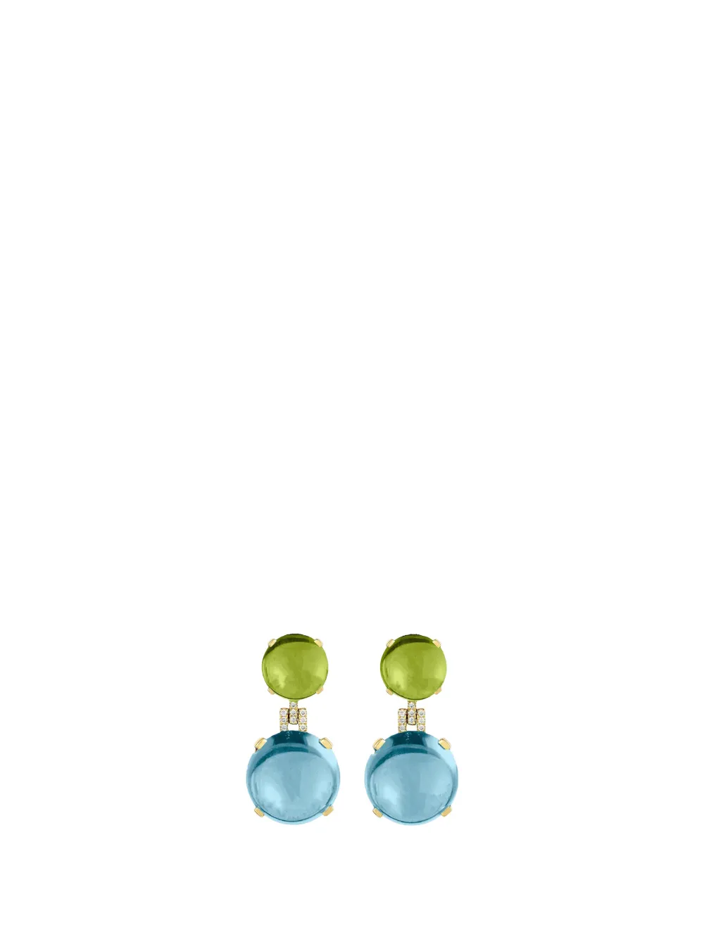 Goshwara Rock N Roll peridot and blue topaz earrings - Gold