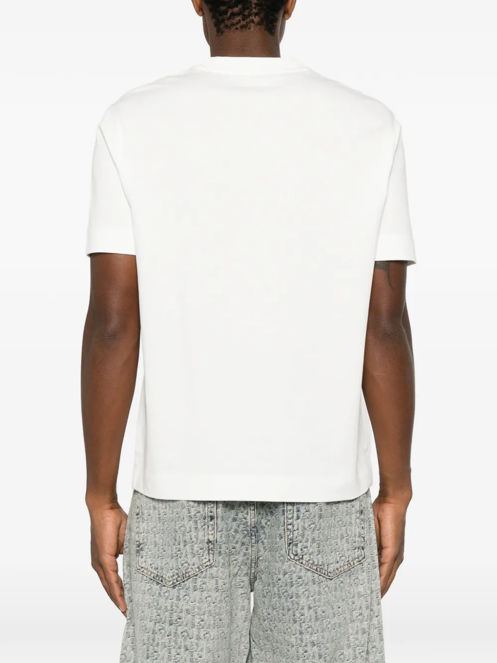 Emporio Armani T-shirt met geborduurd logo Wit
