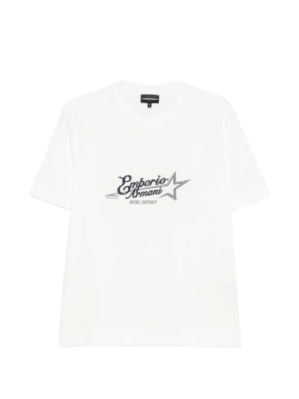 Emporio Armani logo-embroidered T-shirt - Bianco