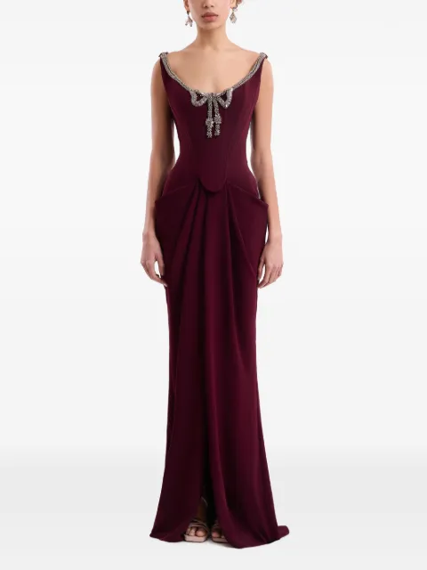 Gemy Maalouf beaded bow dress