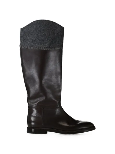 Brunello Cucinelli Monili-trim leather riding boots
