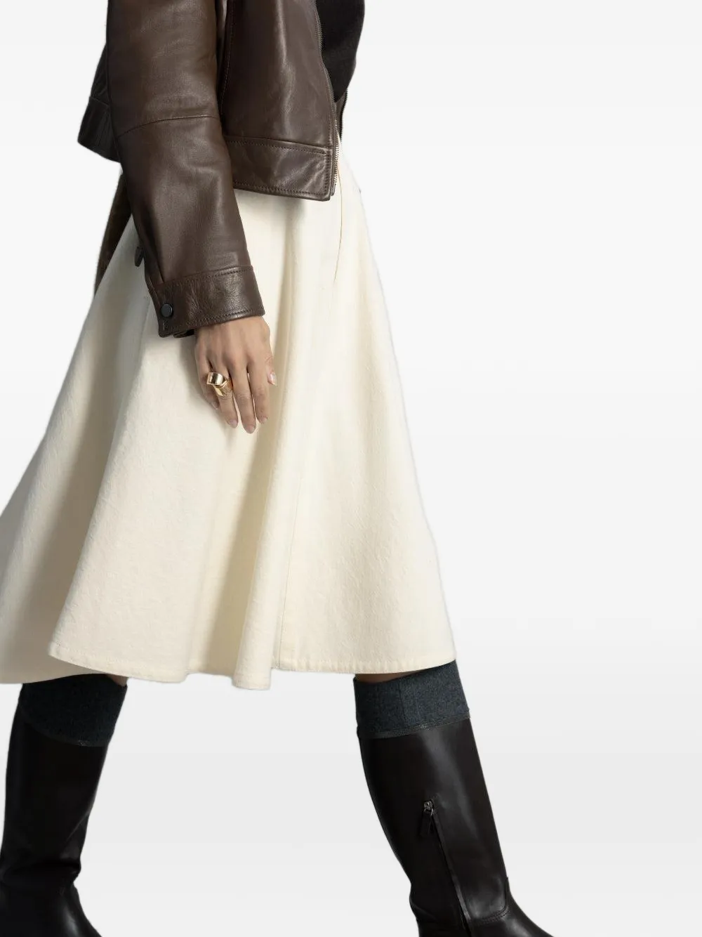Brunello Cucinelli Monili-trim leather riding boots Bruin