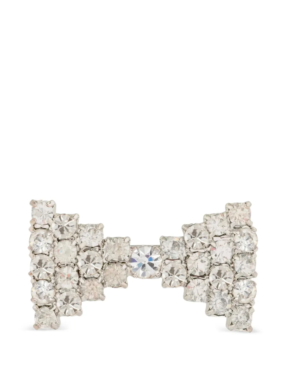 Susan Caplan Vintage 1980s Rediscovered crystal-embellished bow brooch - Silber