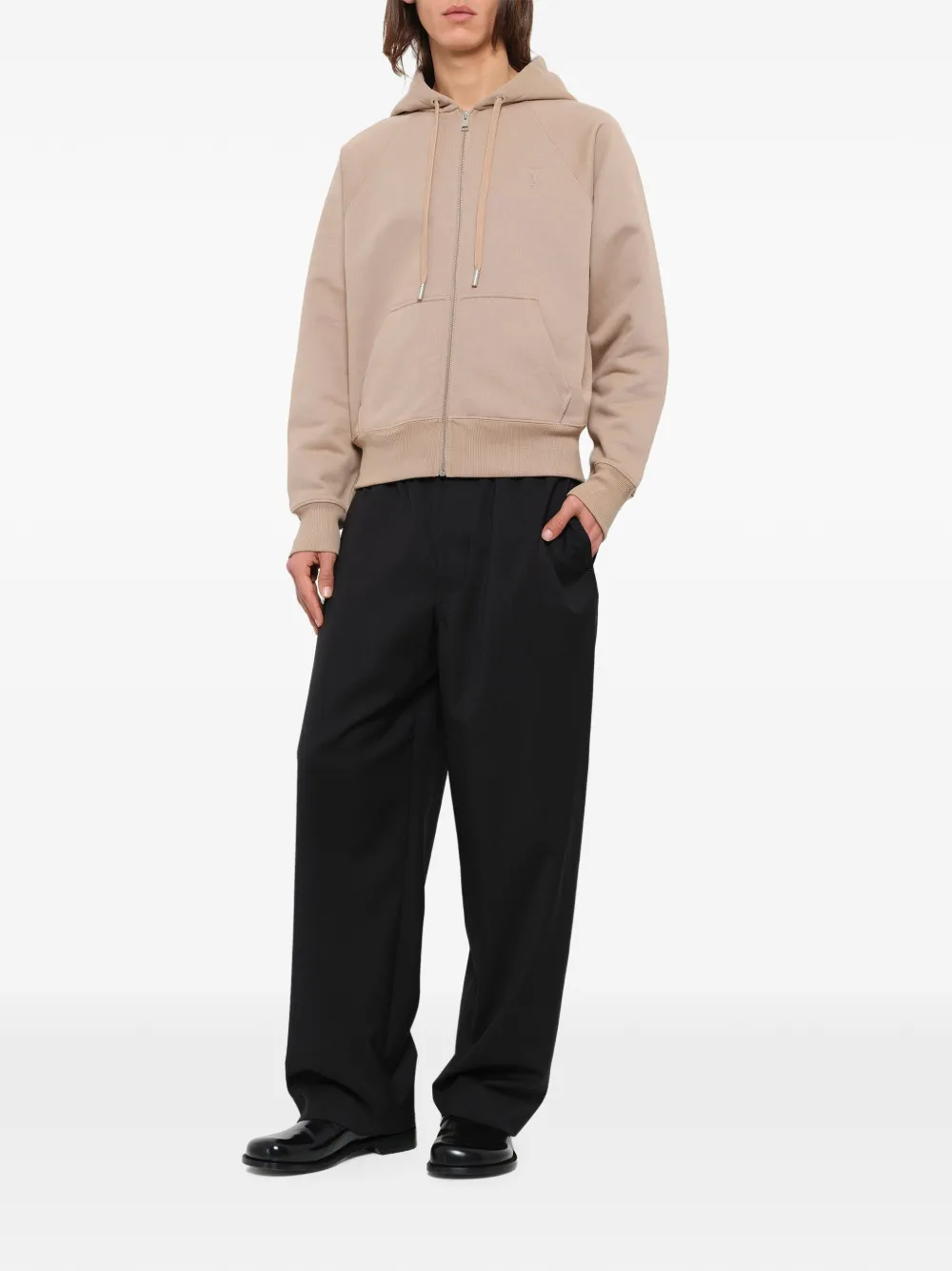 AMI Paris Ami De Coeur hoodie met reliëf Beige