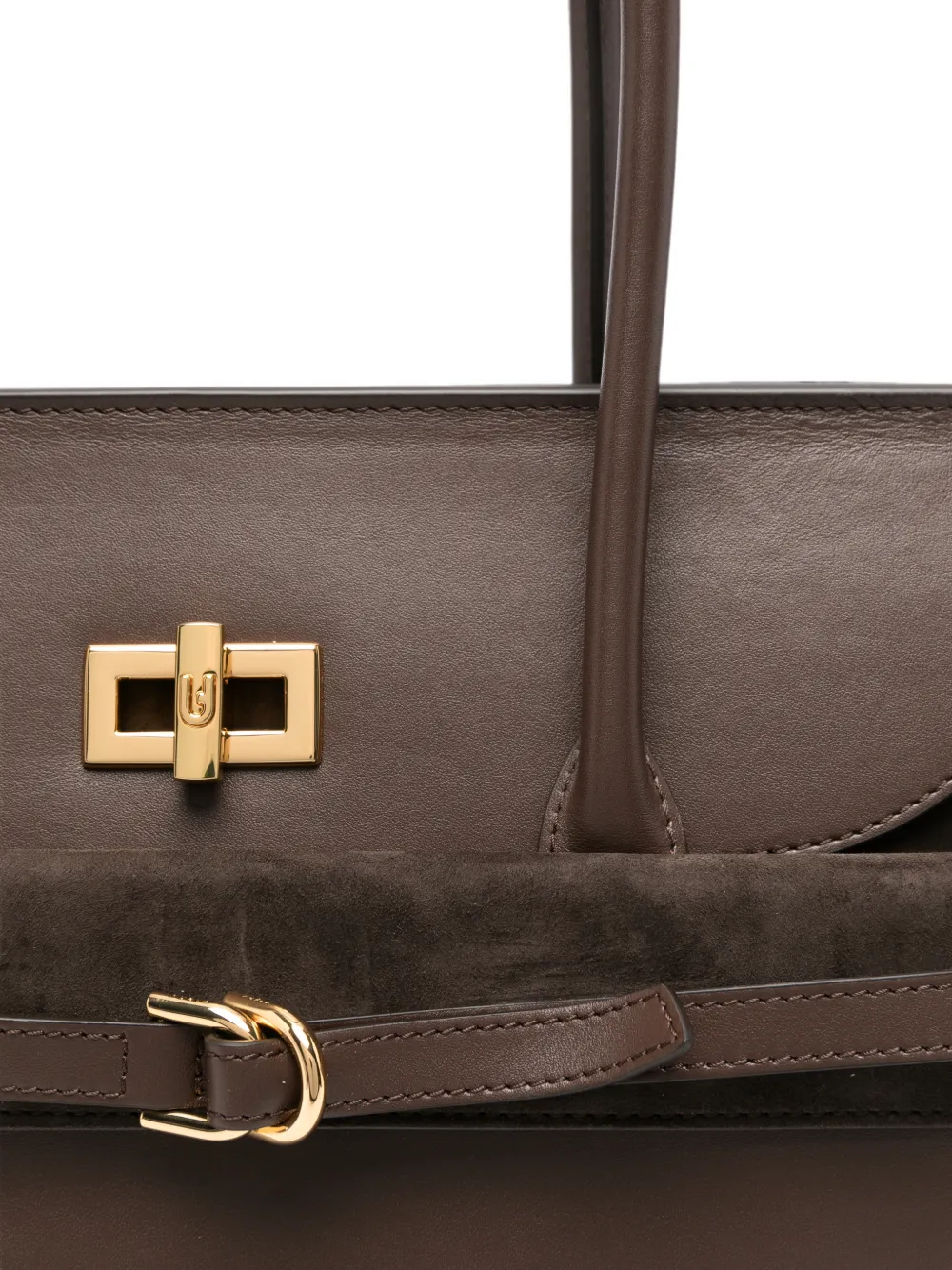 Furla Leren shopper met gesp-detail Bruin