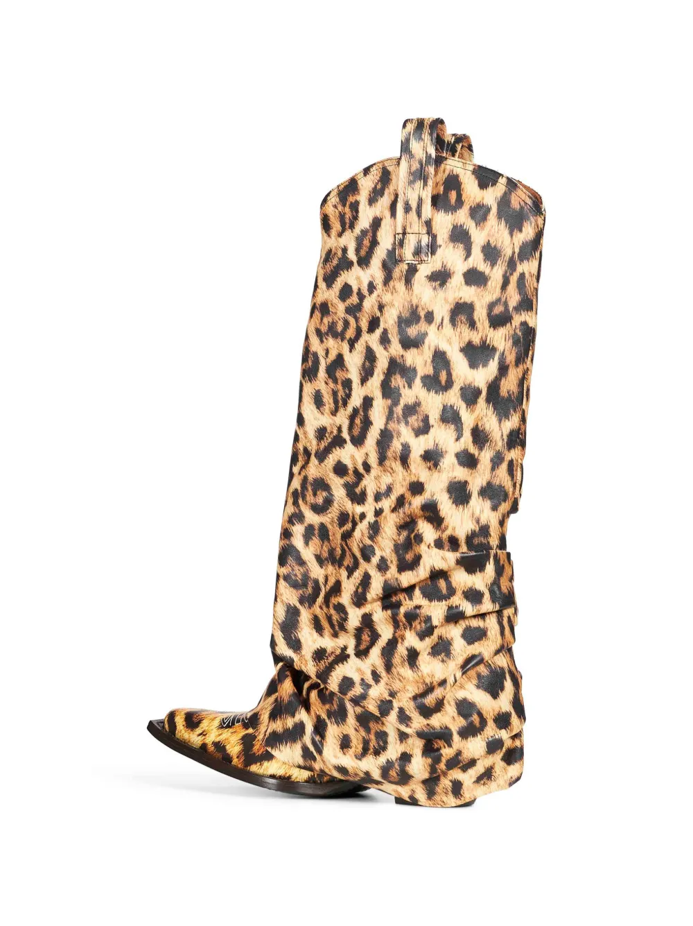 R13 leopard-print slouchy boots Beige