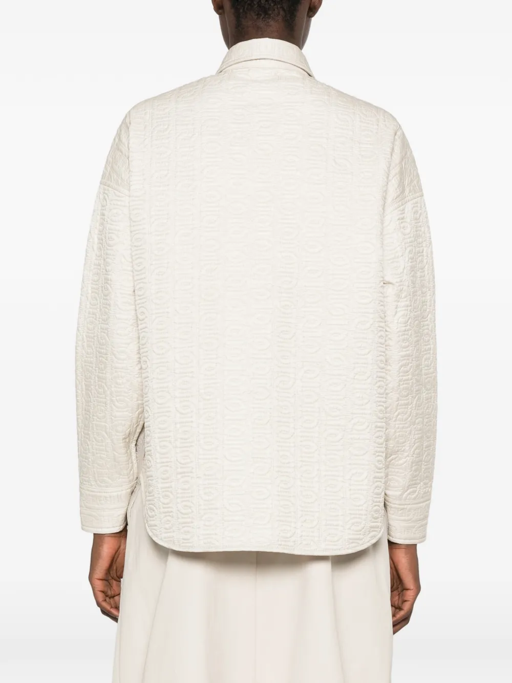 Moncler Gewatteerd shirtjack met ketting Beige