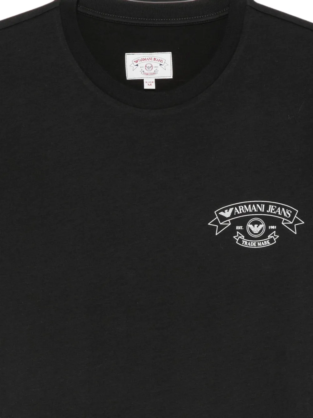 Emporio Armani Katoenen T-shirt met logoprint Zwart
