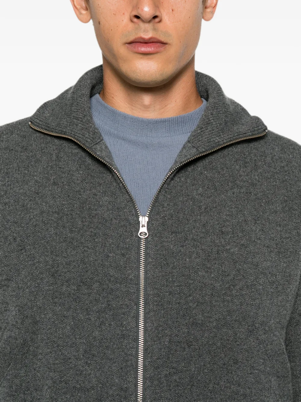 extreme cashmere Gebreide trui met rits Grijs