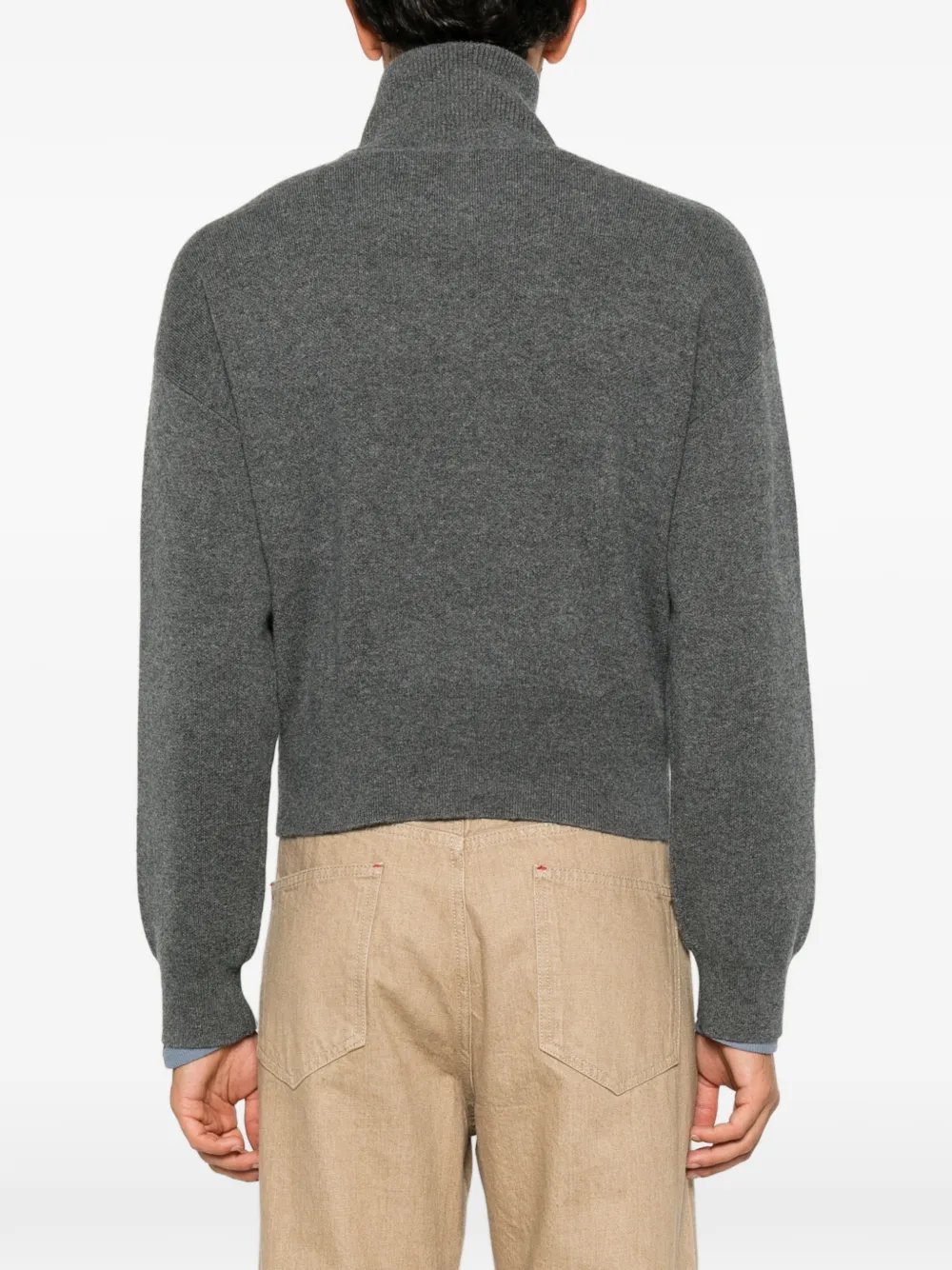 extreme cashmere Gebreide trui met rits Grijs
