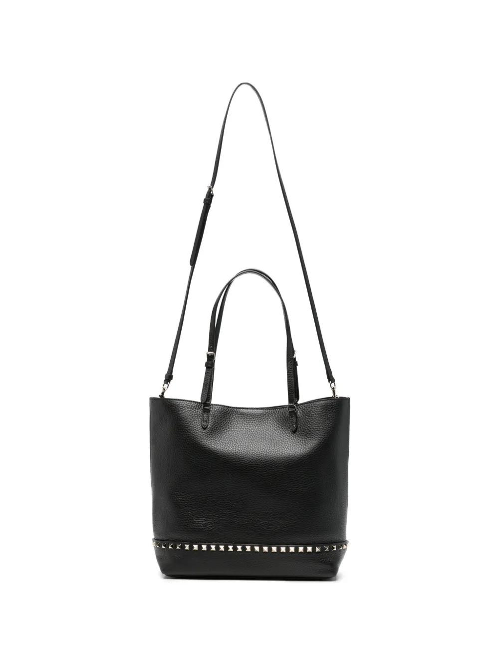Valentino Garavani Rockstud pebbled tote bag - Nero
