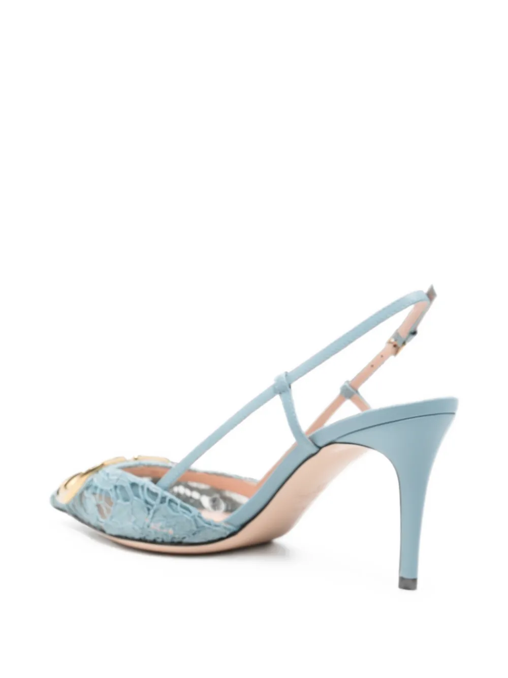 Valentino Garavani lace-detail pumps Blauw