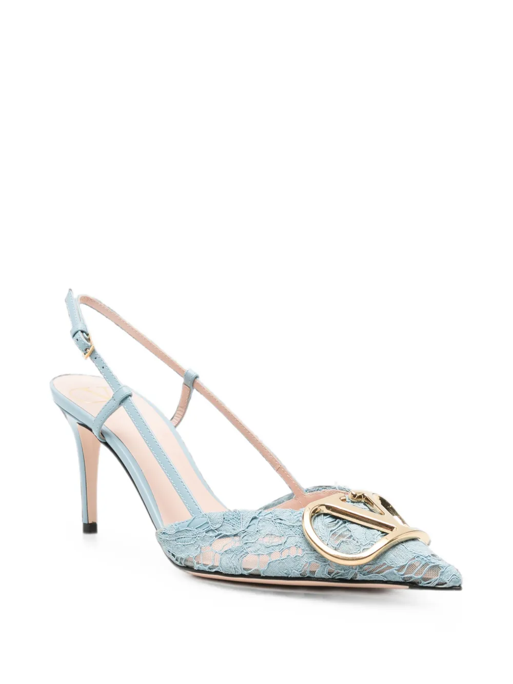 Valentino Garavani lace-detail pumps Blauw