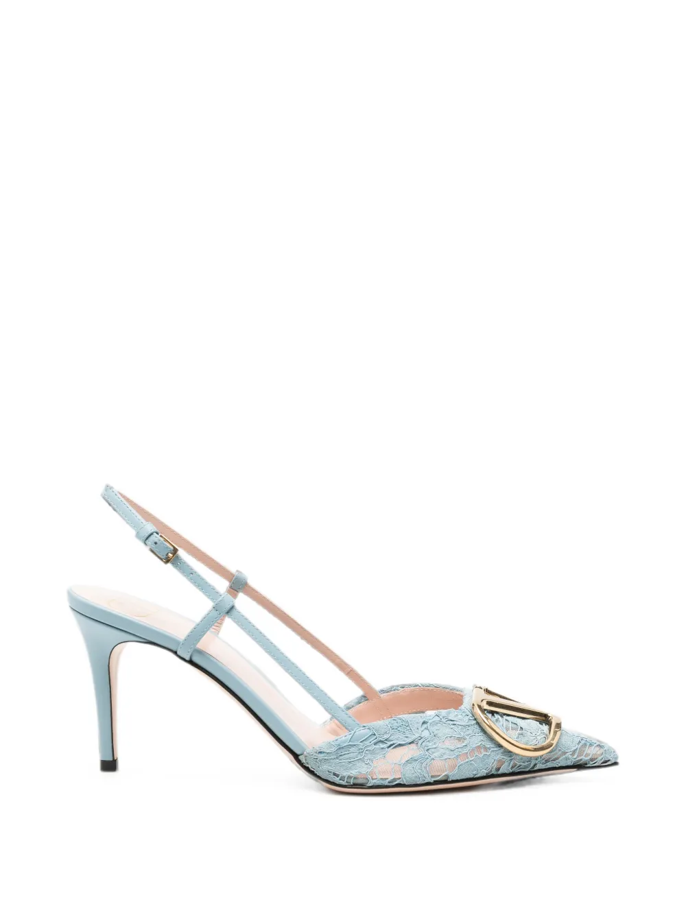Valentino Garavani lace-detail pumps Blauw