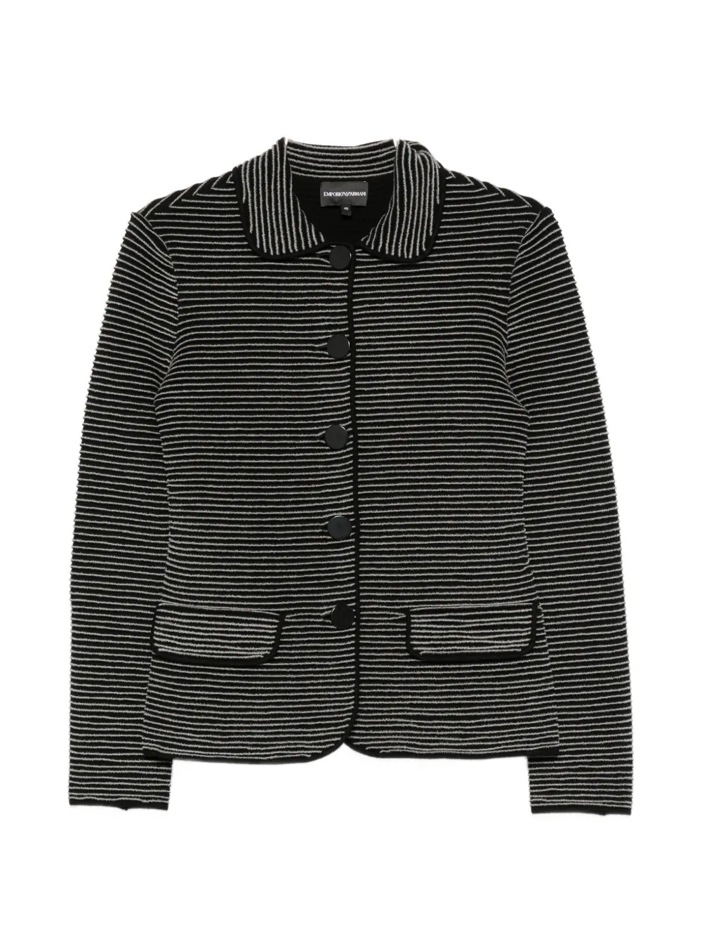 Emporio Armani striped button-up jacket - Nero