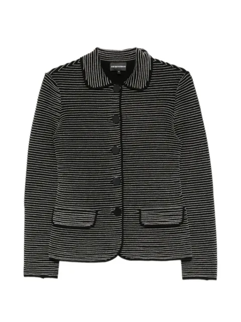 Emporio Armani chamarra con botones y rayas estampadas