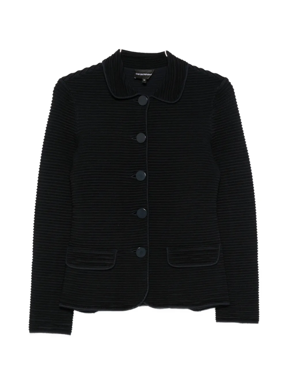 Emporio Armani ribbed-knit jacket - Blu
