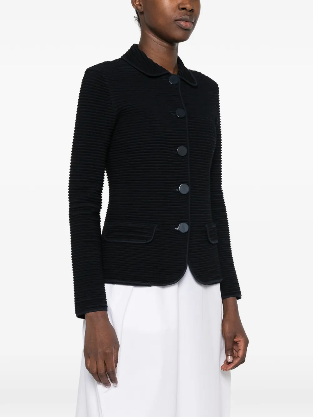Emporio Armani Ribgebreid jack Blauw