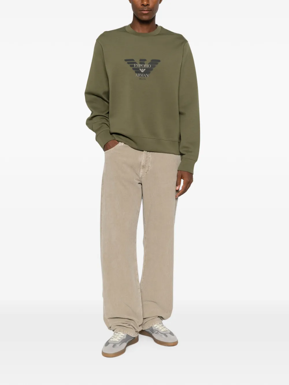 Emporio Armani Ribfluwelen jeans Beige