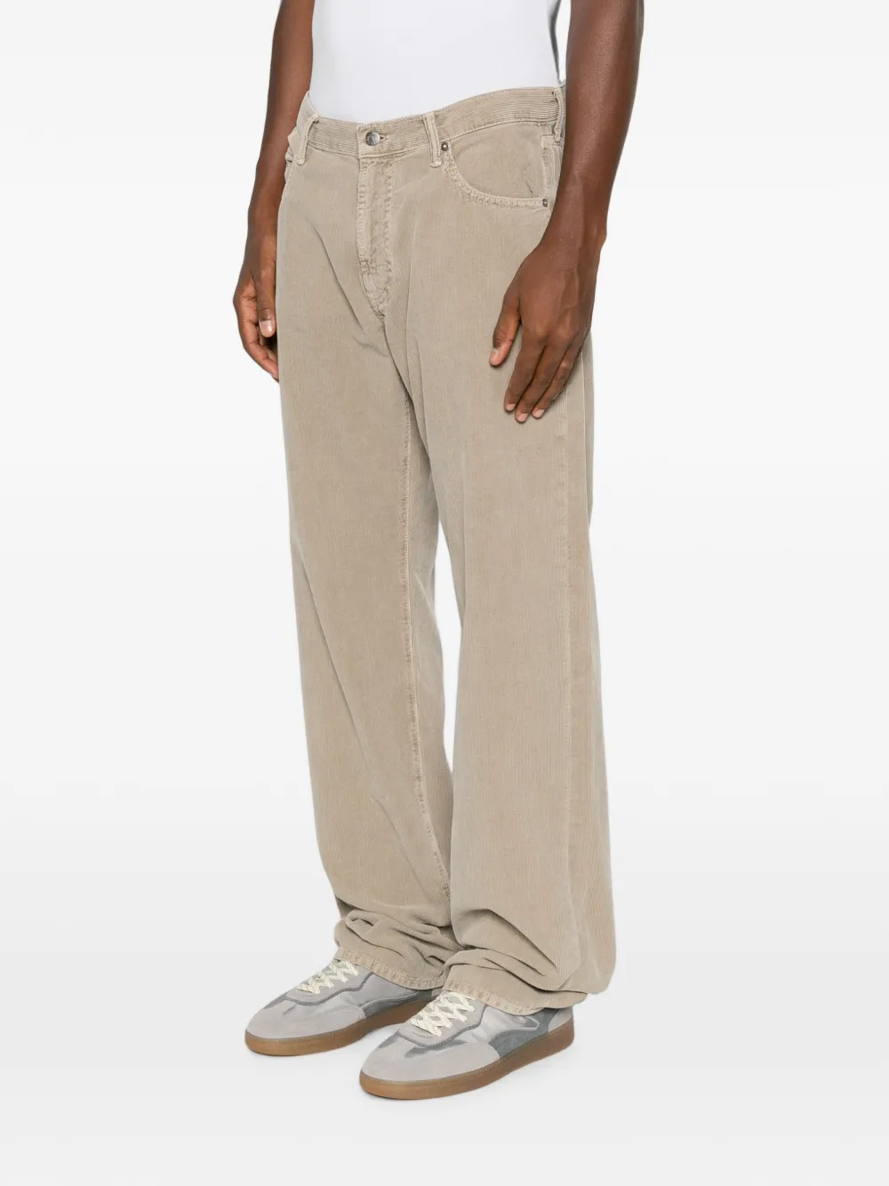 Emporio Armani Ribfluwelen jeans Beige