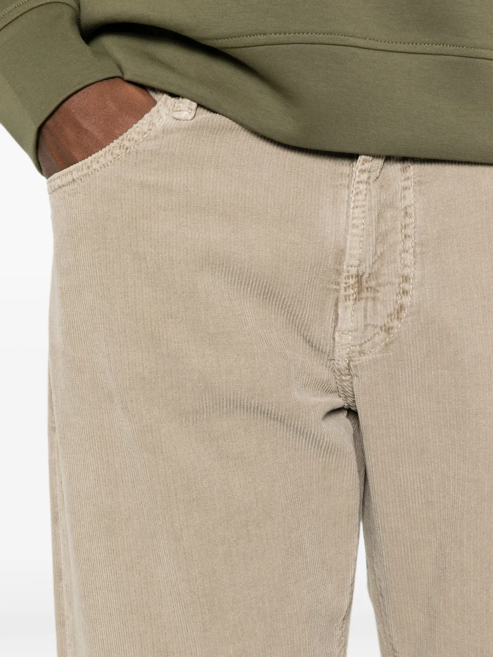 Emporio Armani Ribfluwelen jeans Beige