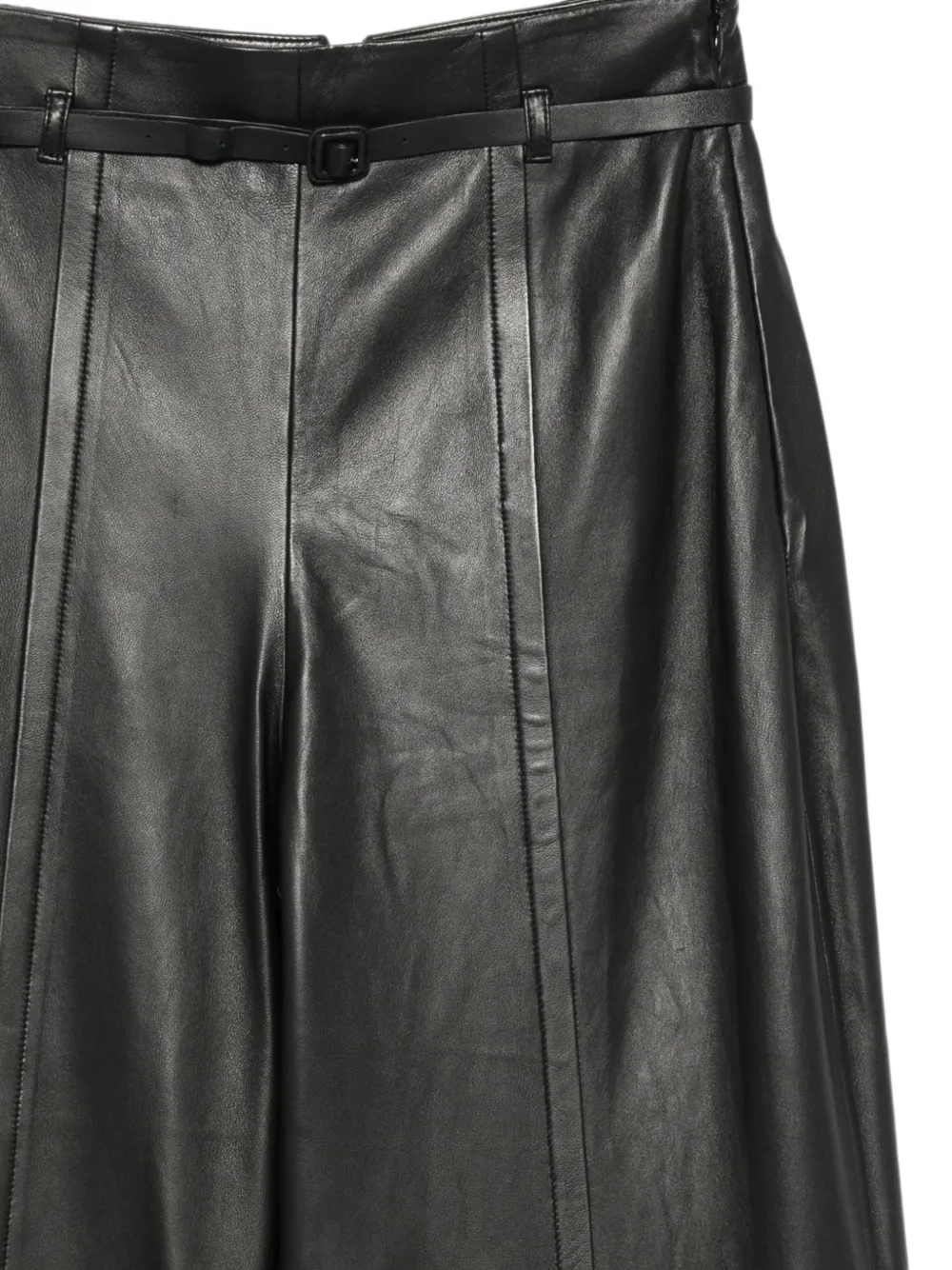 Emporio Armani Broek met ceintuur en vlakken Zwart