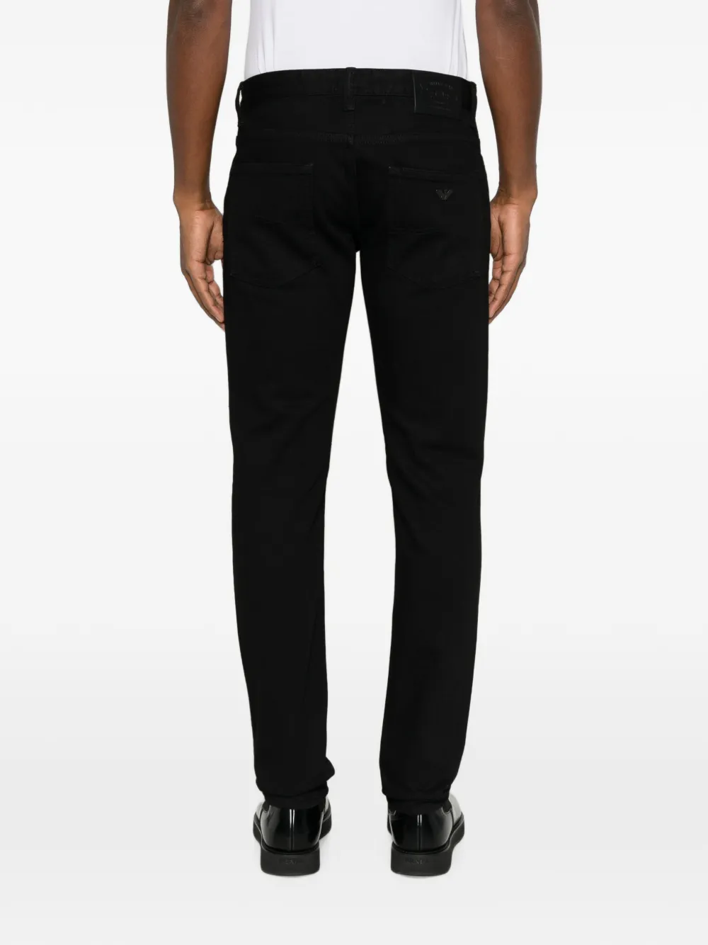 Emporio Armani Skinny jeans met logopatch Zwart