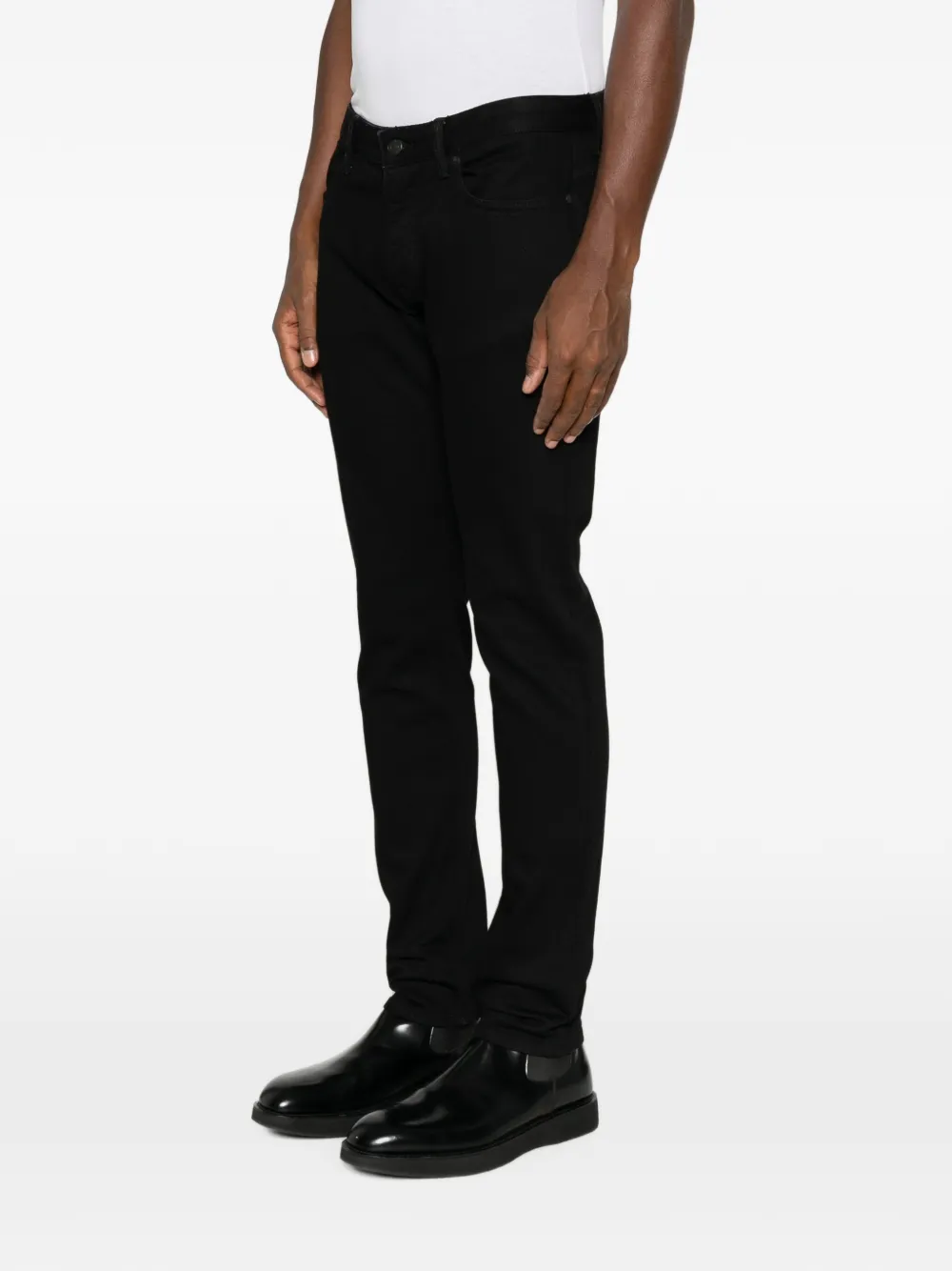 Emporio Armani Skinny jeans met logopatch Zwart