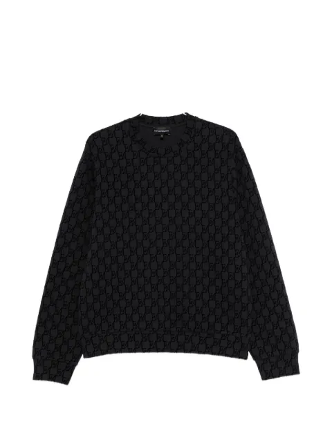Emporio Armani monogram-pattern long-sleeve sweater