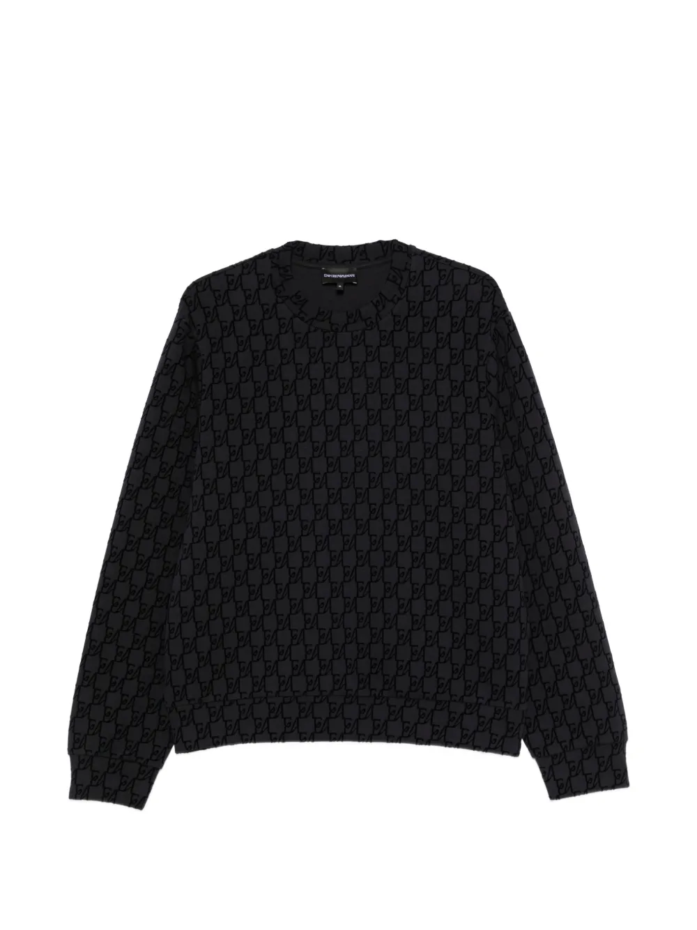 Emporio Armani monogram-pattern long-sleeve sweater - Nero