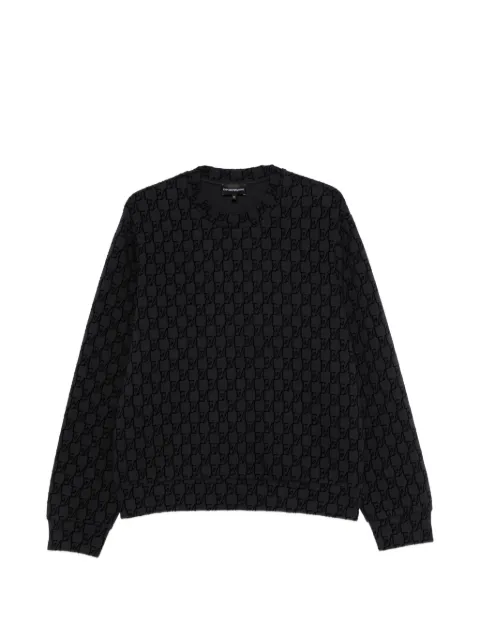 Emporio Armani monogram-pattern long-sleeve sweater