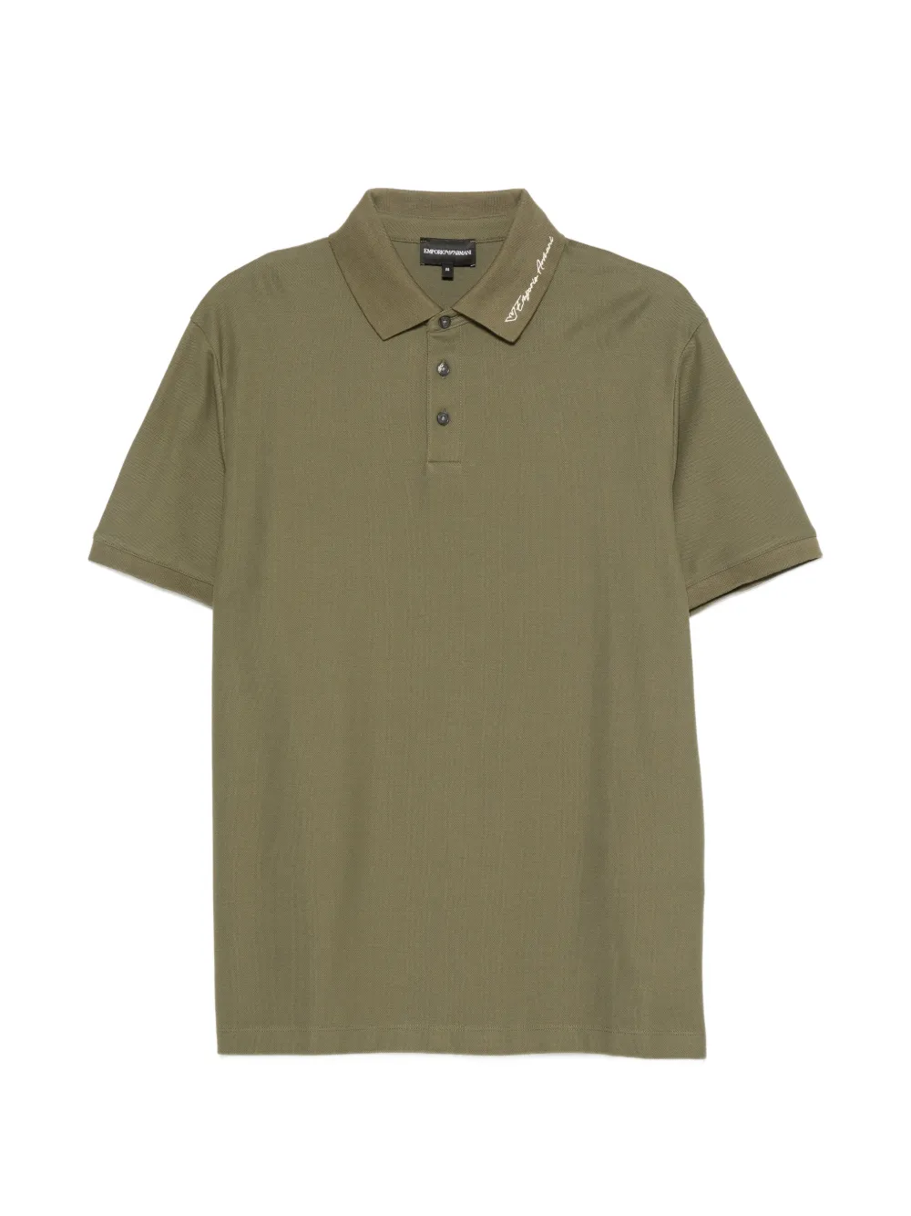 Emporio Armani logo-embroidered piqué polo shirt - Verde