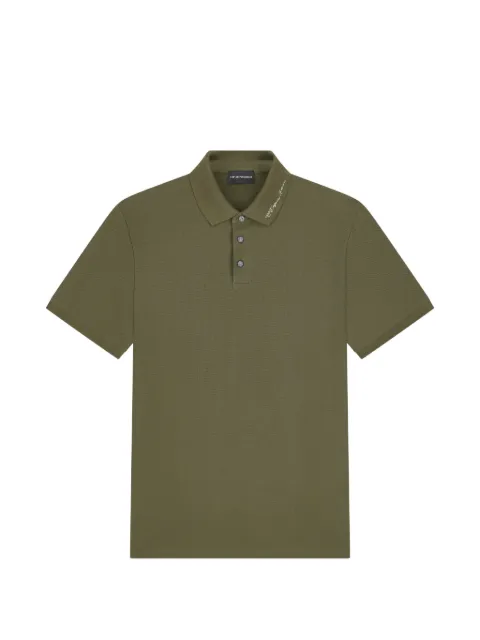 Emporio Armani piqué polo with embroidered logo