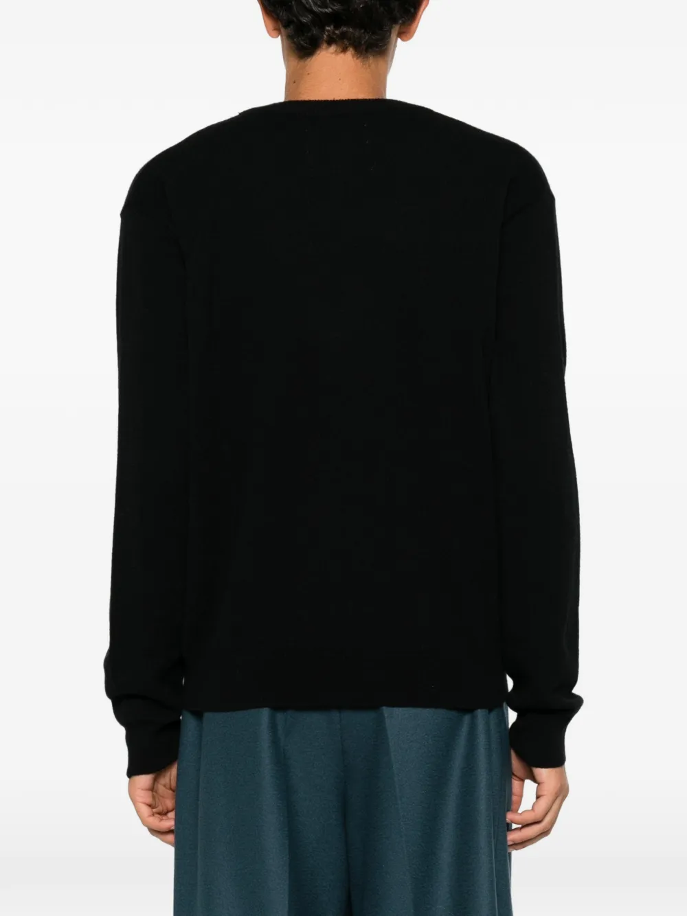 extreme cashmere Ben trui met V-hals en lange mouwen Zwart