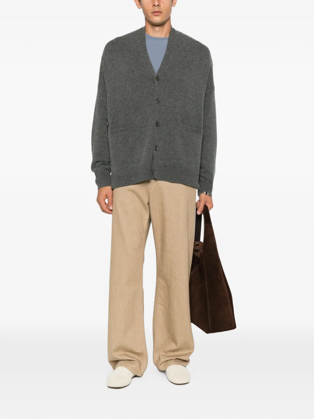 Extreme Cashmere Tokio V-neck Cardigan | Grey | FARFETCH SG