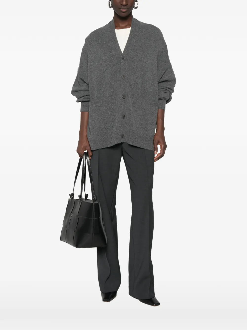 extreme cashmere Tokio vest met V-hals Grijs