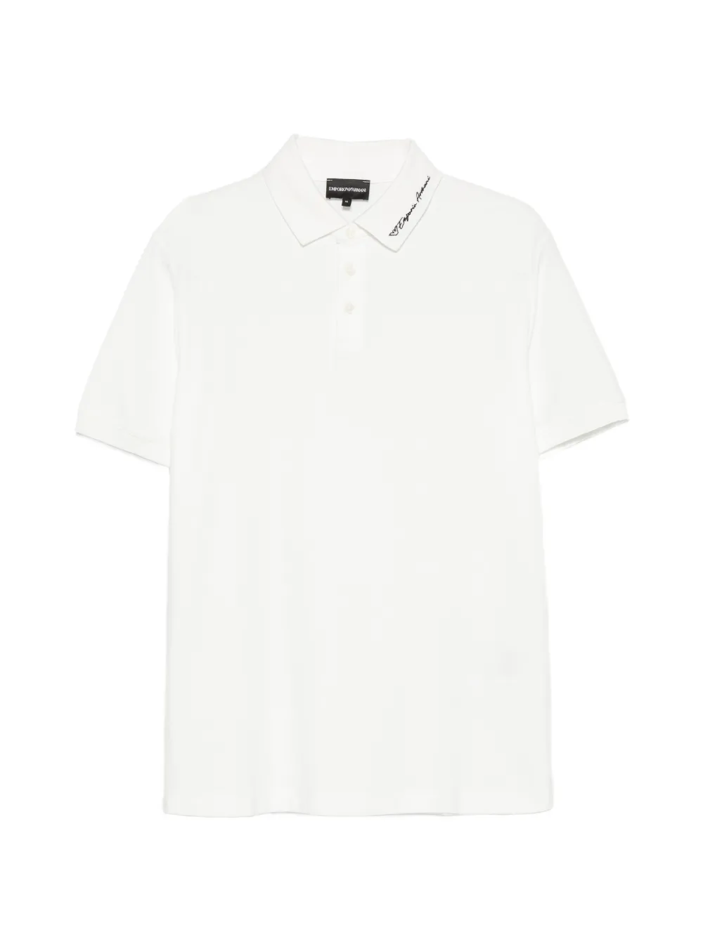 Emporio Armani logo-embroidered polo shirt - Bianco