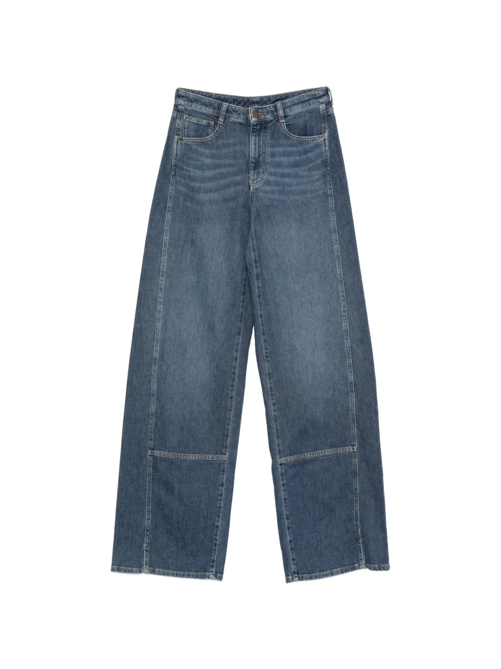 Emporio Armani panelled wide-leg jeans - Blau