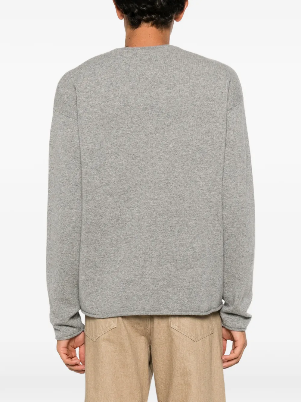extreme cashmere Kasjmier trui met ronde hals en lange mouwen Grijs